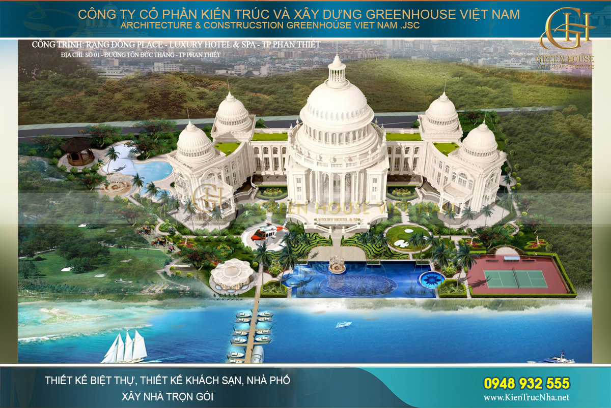 thiết kế khách sạn cổ điển đẳng cấp 6 sao tại Phan Thiết