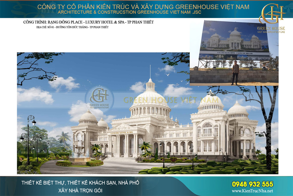 thiết kế khách sạn cổ điển đẳng cấp 6 sao tại Phan Thiết