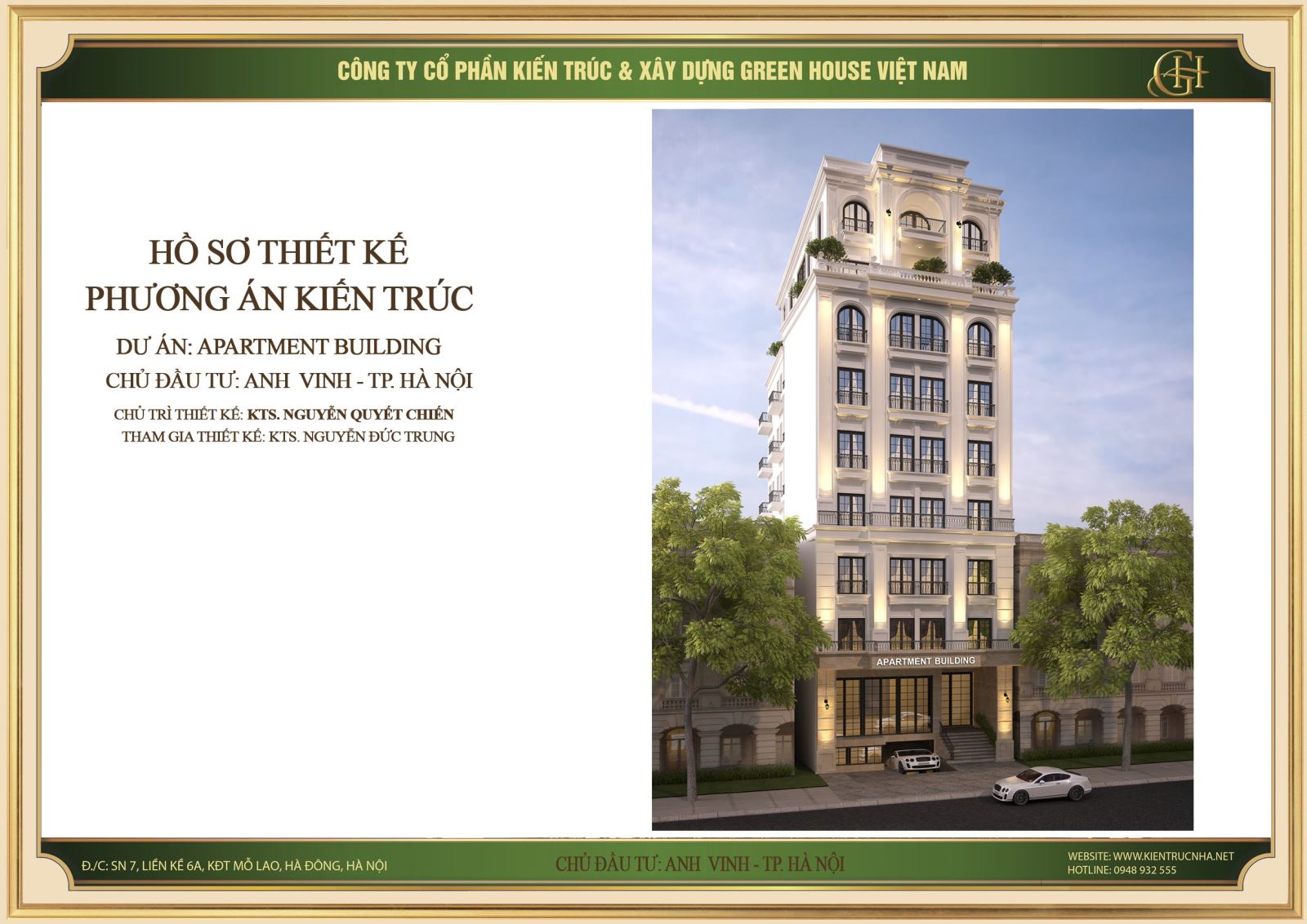 Thiết kế căn hộ cho thuê hiện đại tối ưu diện tích 9 tầng tại Hà Nội