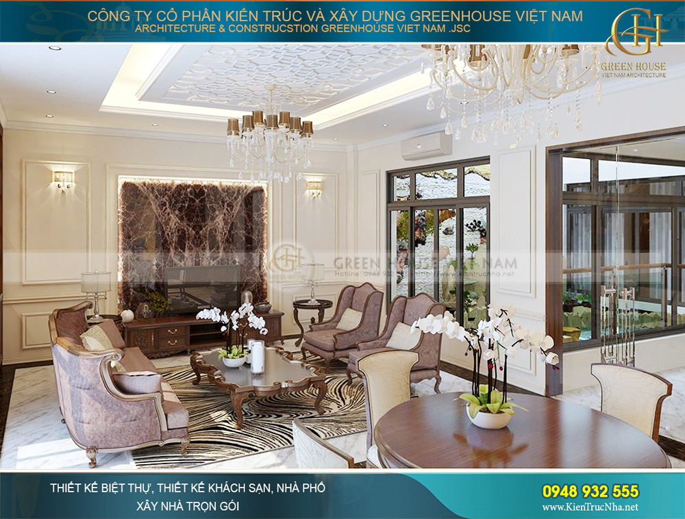 thiết kế nội thất biệt thự tân cổ điển tại Bắc Giang