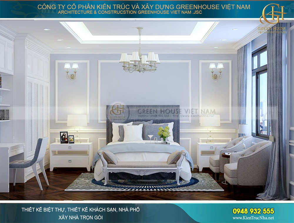 thiết kế nội thất biệt thự tân cổ điển tại Bắc Giang