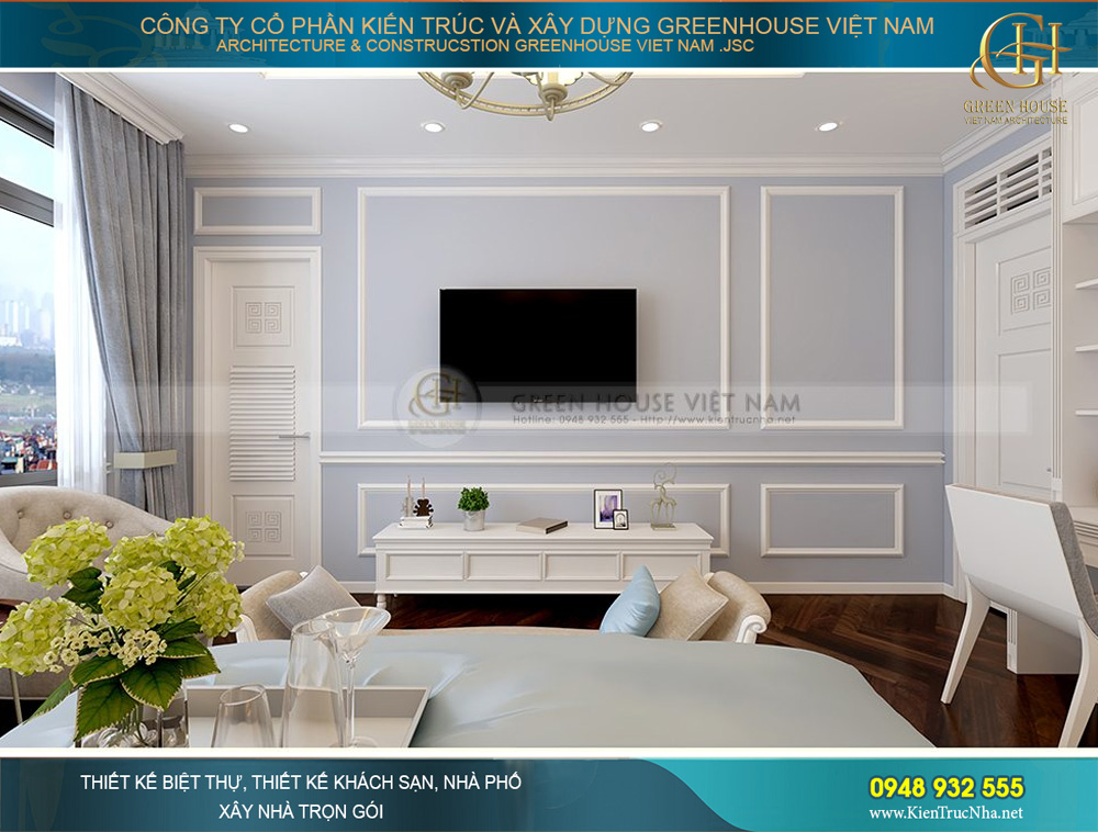 thiết kế nội thất biệt thự tân cổ điển tại Bắc Giang