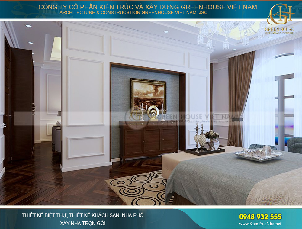 thiết kế nội thất biệt thự tân cổ điển tại Bắc Giang