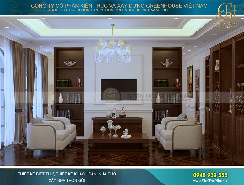 thiết kế nội thất biệt thự tân cổ điển tại Bắc Giang