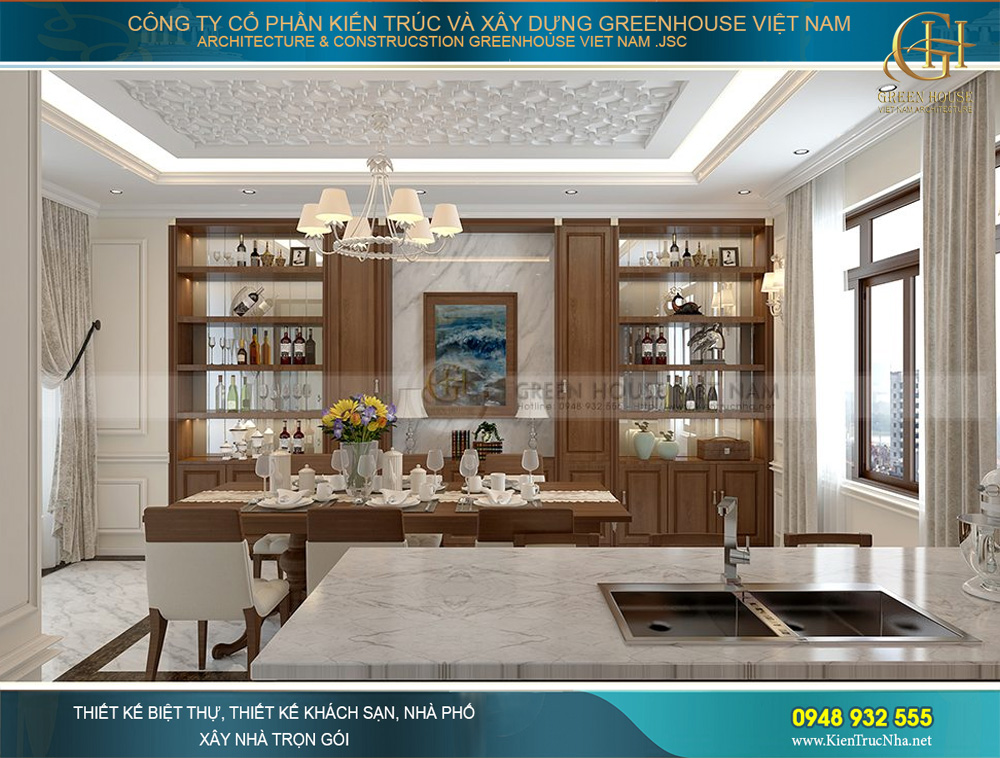 thiết kế nội thất biệt thự tân cổ điển tại Bắc Giang