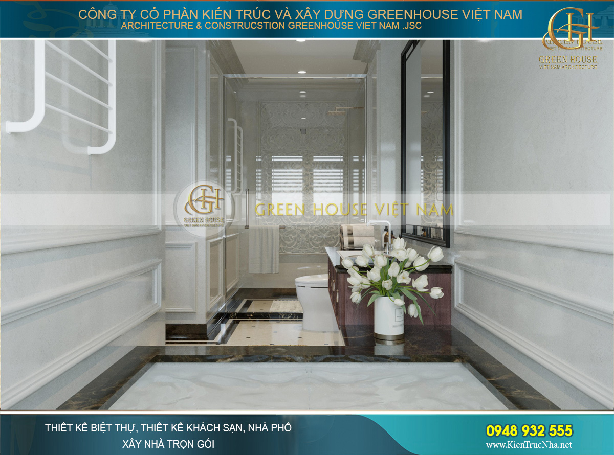 Thiết kế nội thất phong cách Luxury cho biệt thự 4 tầng 150m2 