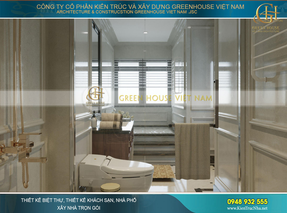 Thiết kế nội thất phong cách Luxury cho biệt thự 4 tầng 150m2 