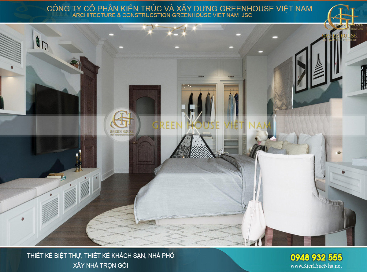 Thiết kế nội thất phong cách Luxury cho biệt thự 4 tầng 150m2 