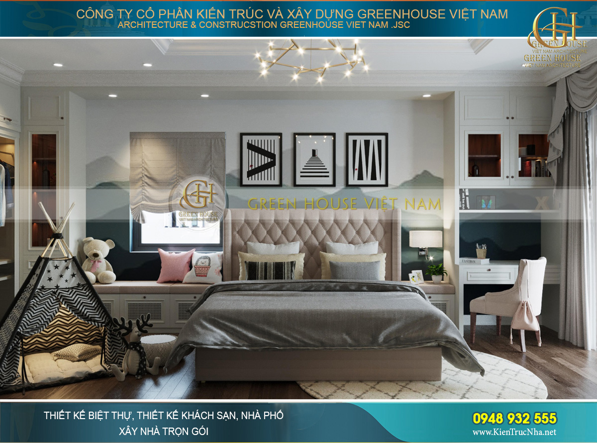 Thiết kế nội thất phong cách Luxury cho biệt thự 4 tầng 150m2 