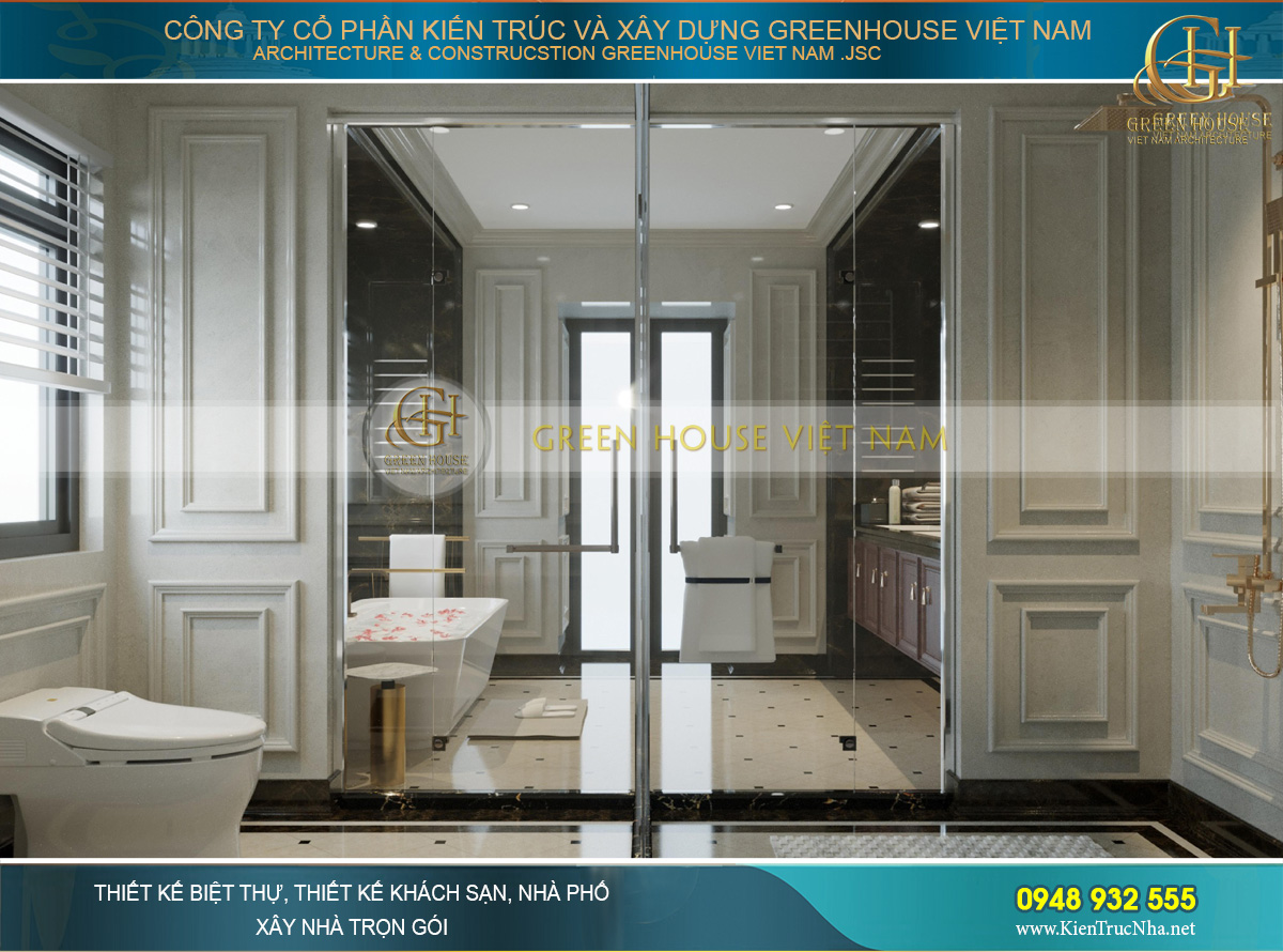 Thiết kế nội thất phong cách Luxury cho biệt thự 4 tầng 150m2 