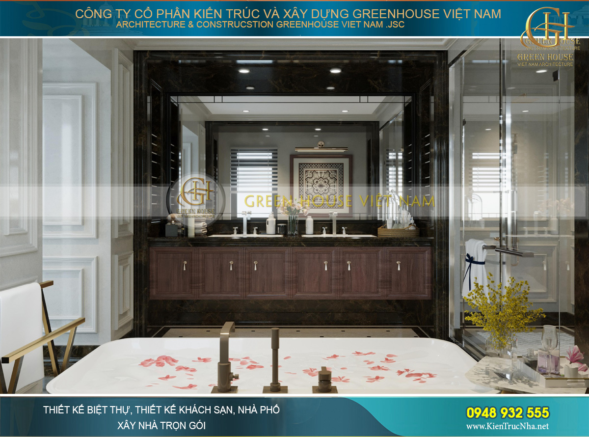 Thiết kế nội thất phong cách Luxury cho biệt thự 4 tầng 150m2 