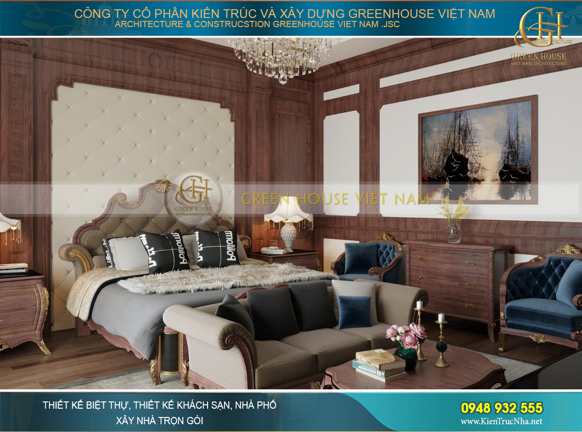 Thiết kế nội thất phong cách Luxury cho biệt thự 4 tầng 150m2 