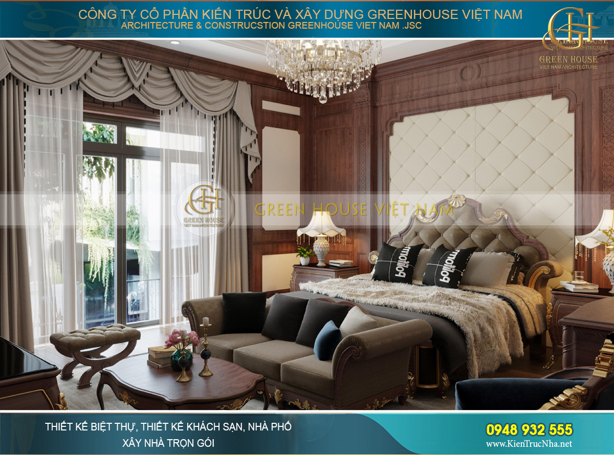 Thiết kế nội thất phong cách Luxury cho biệt thự 4 tầng 150m2 