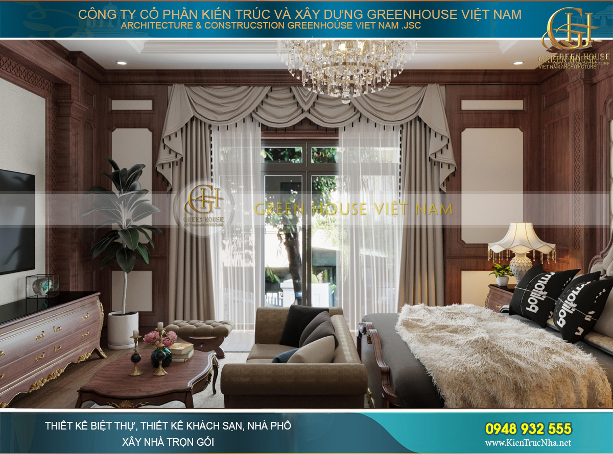 Thiết kế nội thất phong cách Luxury cho biệt thự 4 tầng 150m2 