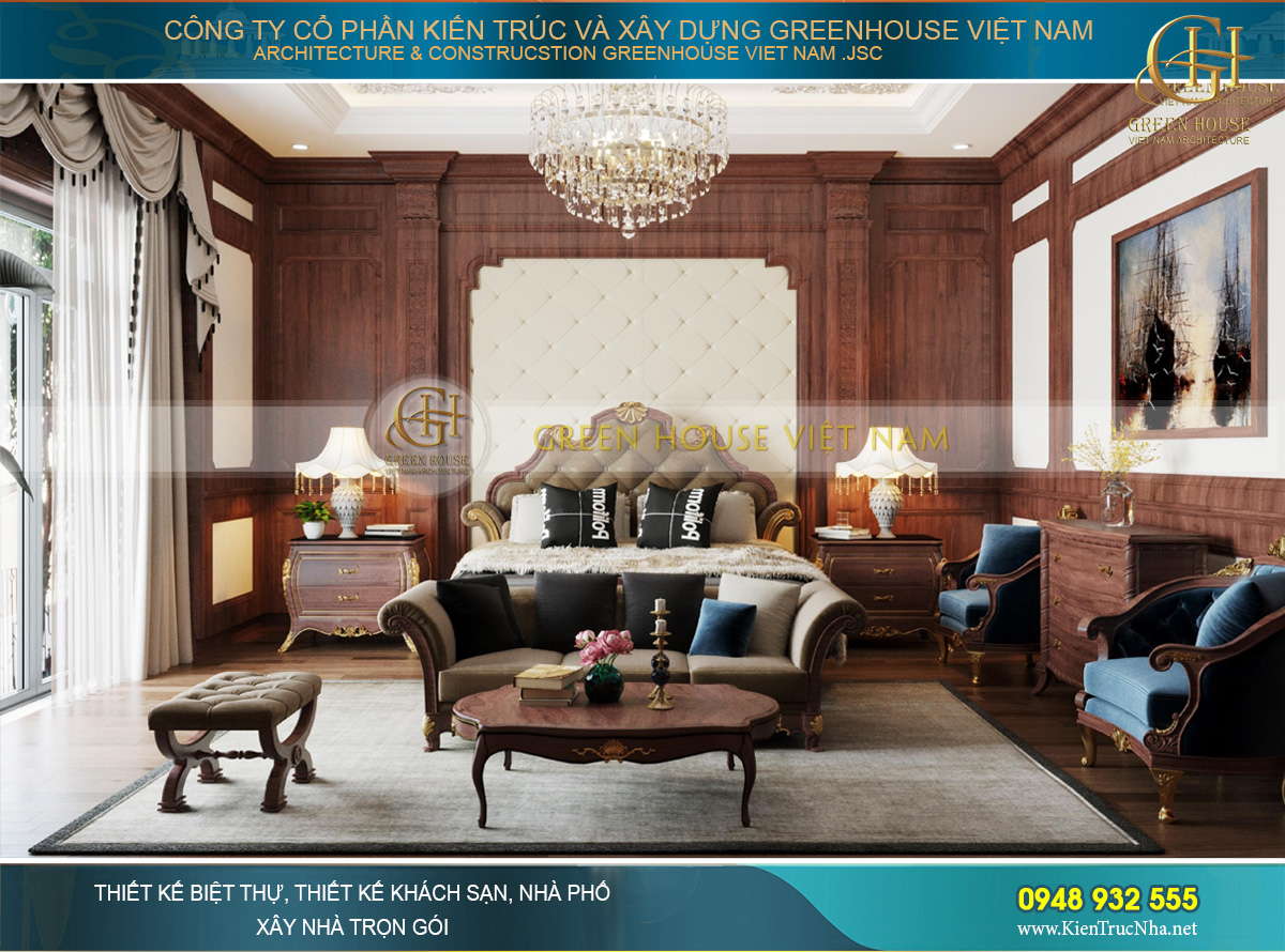 Thiết kế nội thất phong cách Luxury cho biệt thự 4 tầng 150m2 