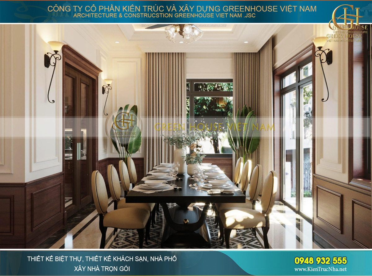 Thiết kế nội thất phong cách Luxury cho biệt thự 4 tầng 150m2 