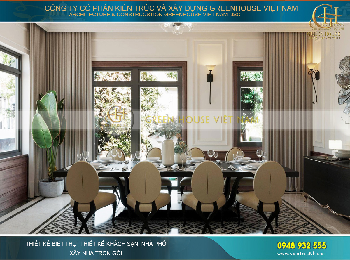 Thiết kế nội thất phong cách Luxury cho biệt thự 4 tầng 150m2 