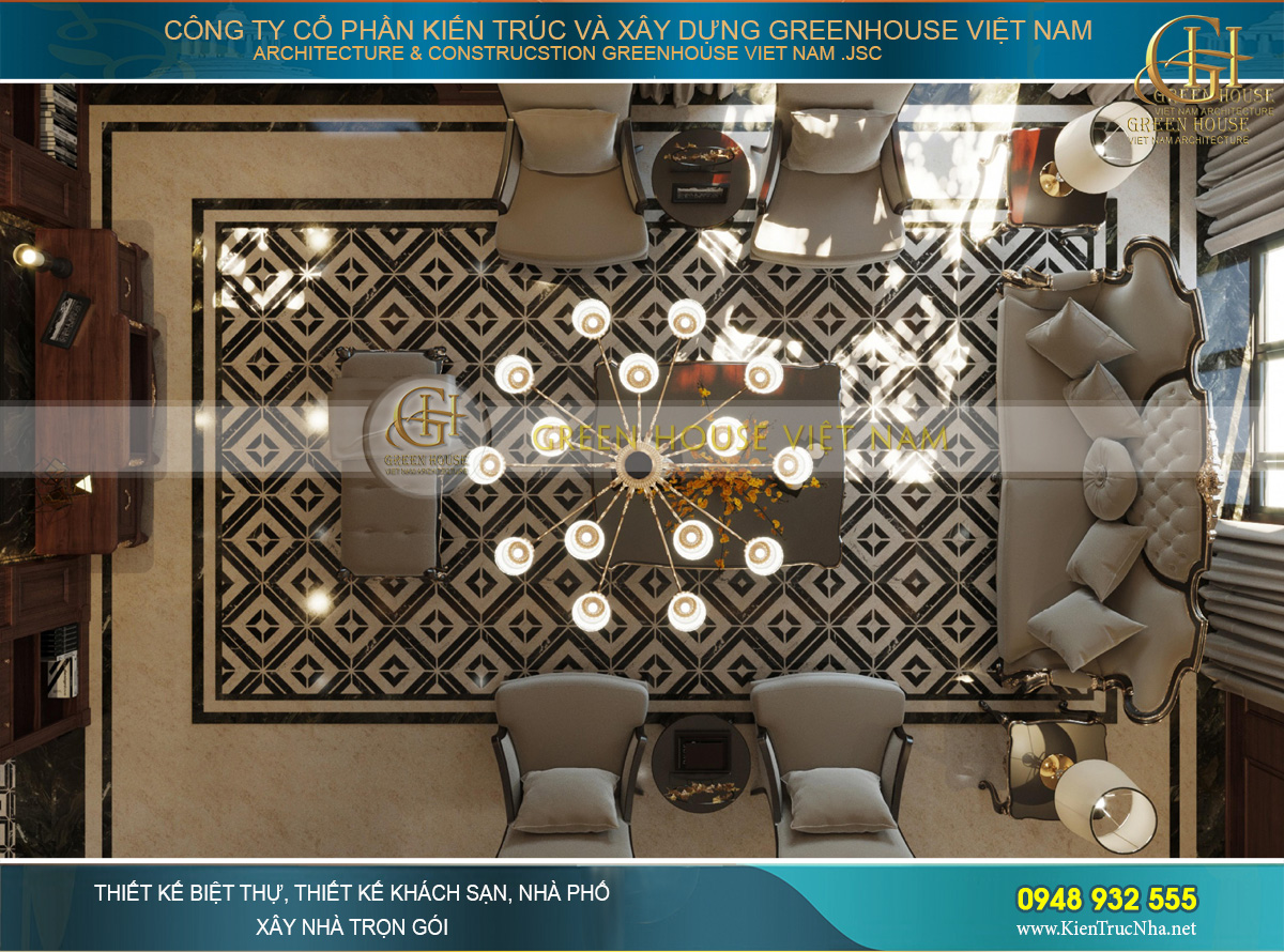 Thiết kế nội thất phong cách Luxury cho biệt thự 4 tầng 150m2 