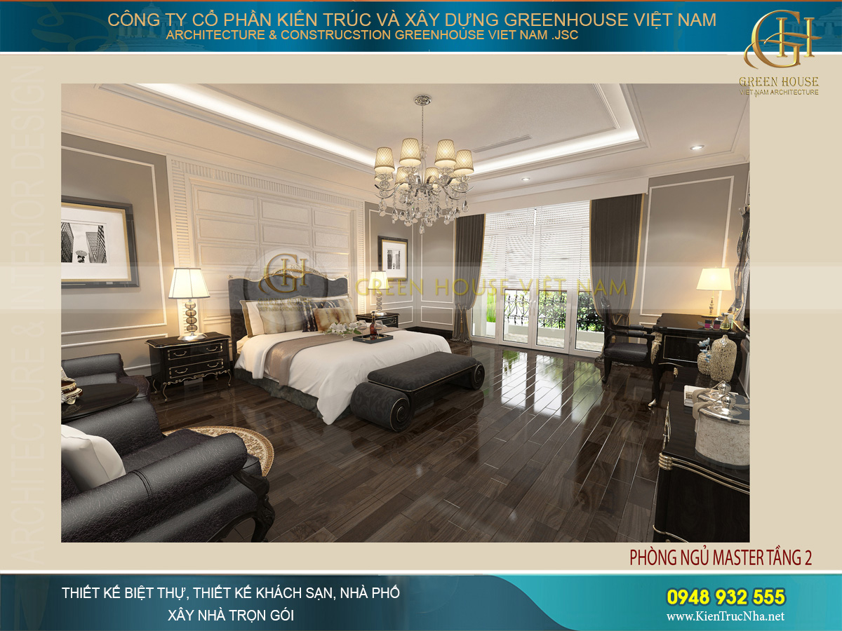 Mẫu nội thất biệt thự cổ điển 3 tầng đẹp sa hoa tại Bắc Giang