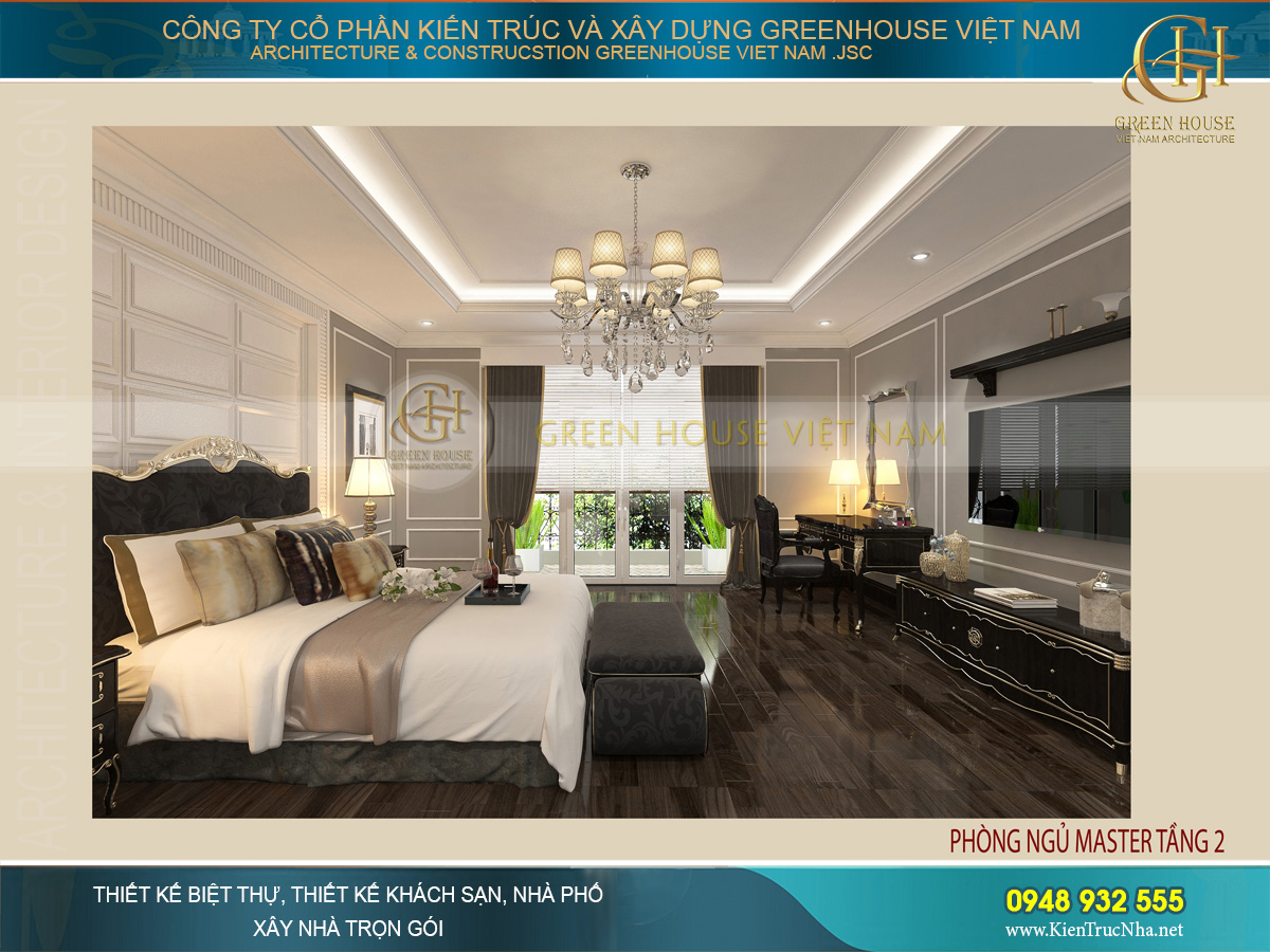 Mẫu nội thất biệt thự cổ điển 3 tầng đẹp sa hoa tại Bắc Giang