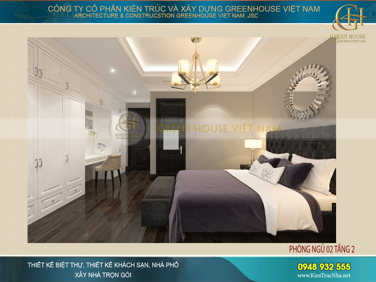 Mẫu nội thất biệt thự cổ điển 3 tầng đẹp sa hoa tại Bắc Giang