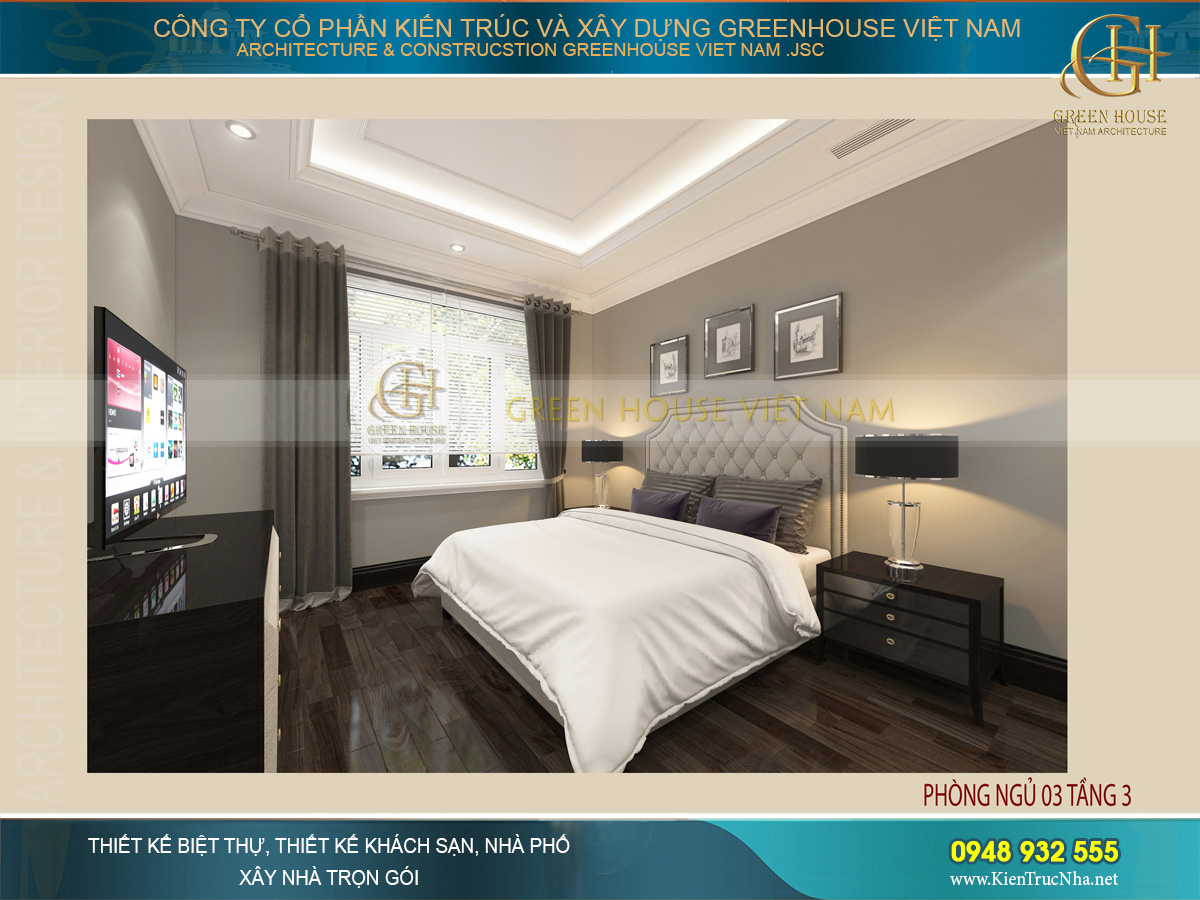 Mẫu nội thất biệt thự cổ điển 3 tầng đẹp sa hoa tại Bắc Giang