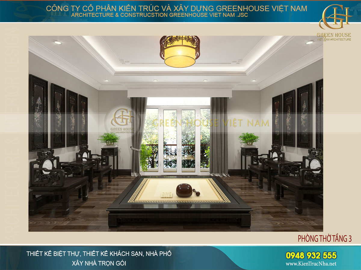 Mẫu nội thất biệt thự cổ điển 3 tầng đẹp sa hoa tại Bắc Giang