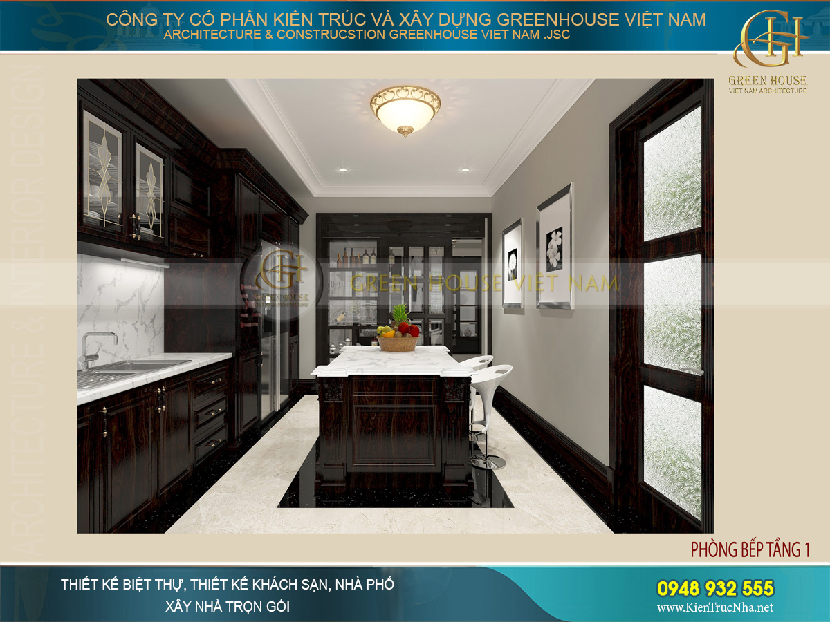 Mẫu nội thất biệt thự cổ điển 3 tầng đẹp sa hoa tại Bắc Giang