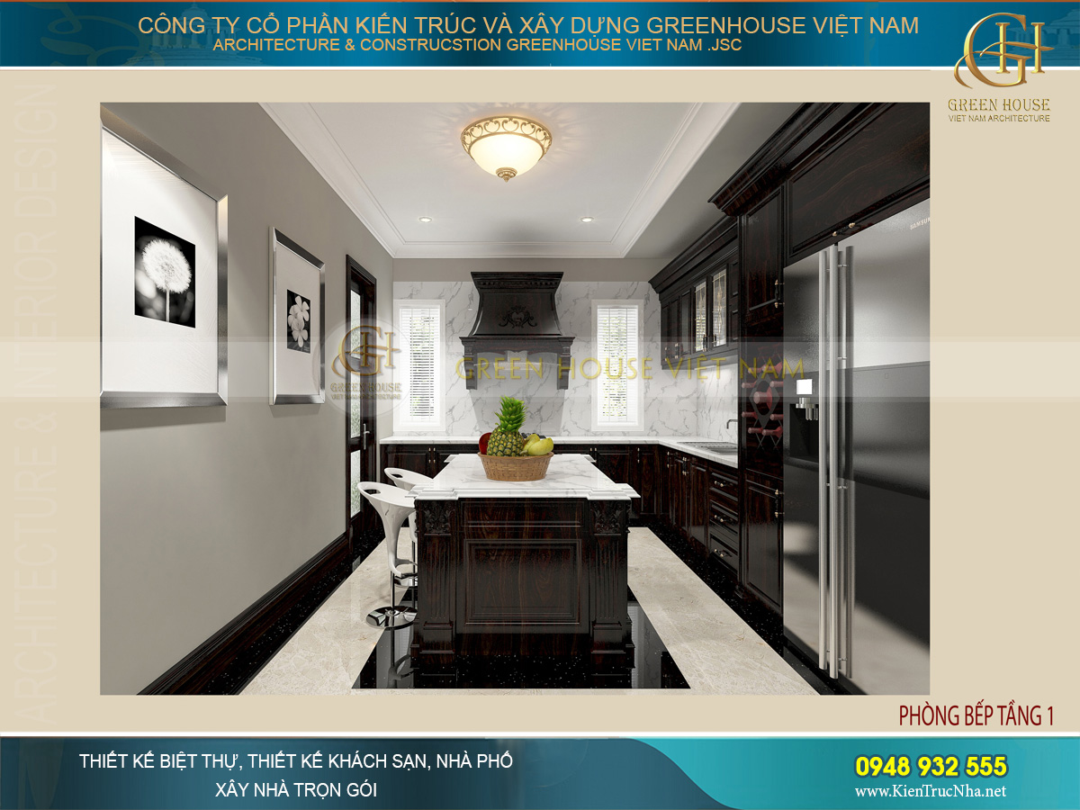 Mẫu nội thất biệt thự cổ điển 3 tầng đẹp sa hoa tại Bắc Giang