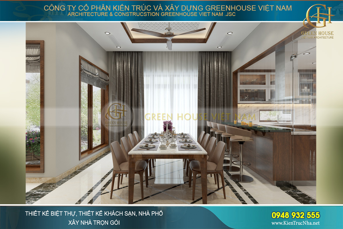 thiết kế nội thất biệt thự hiện đại 3 tầng