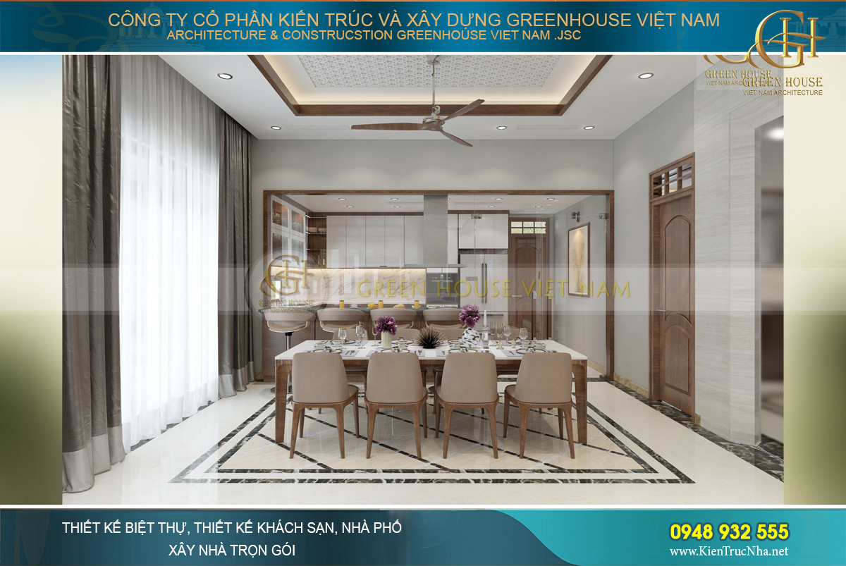 thiết kế nội thất biệt thự hiện đại 3 tầng