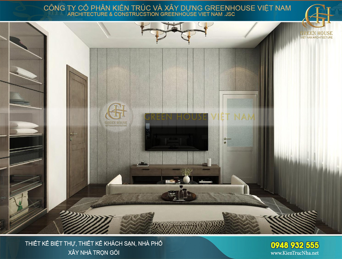 thiết kế nội thất biệt thự hiện đại 2 tầng 460M2