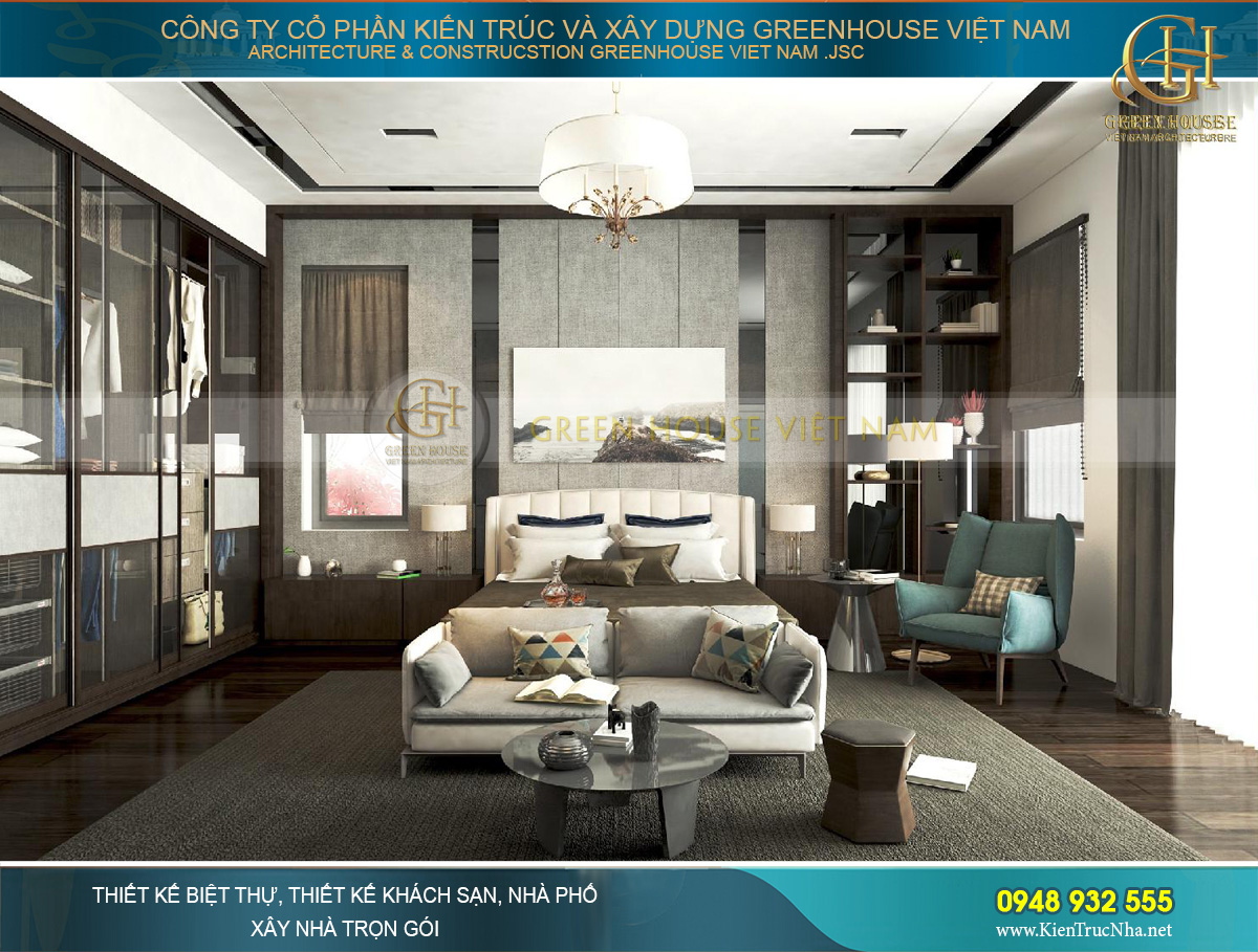 thiết kế nội thất biệt thự hiện đại 2 tầng