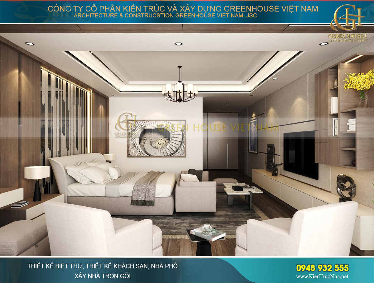 thiết kế nội thất biệt thự hiện đại 2 tầng