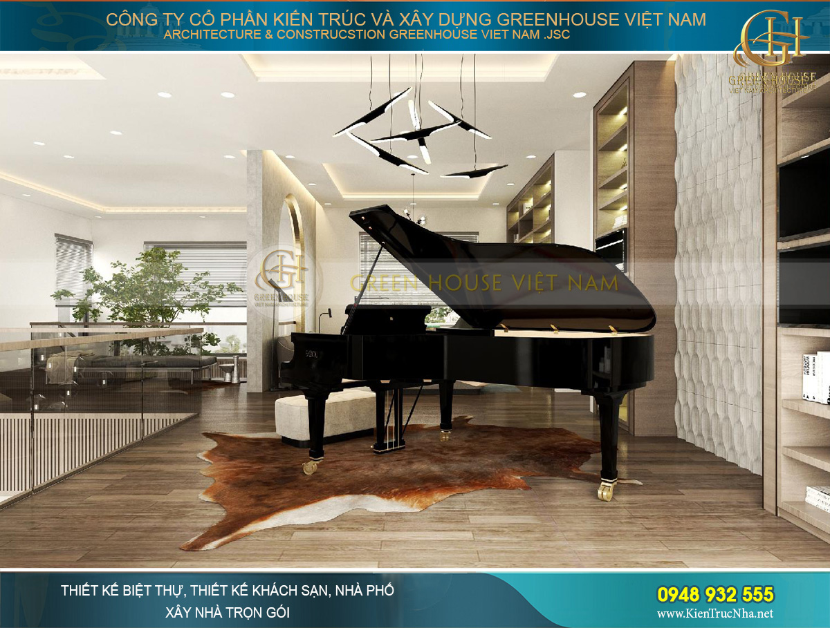 thiết kế nội thất biệt thự hiện đại 2 tầng