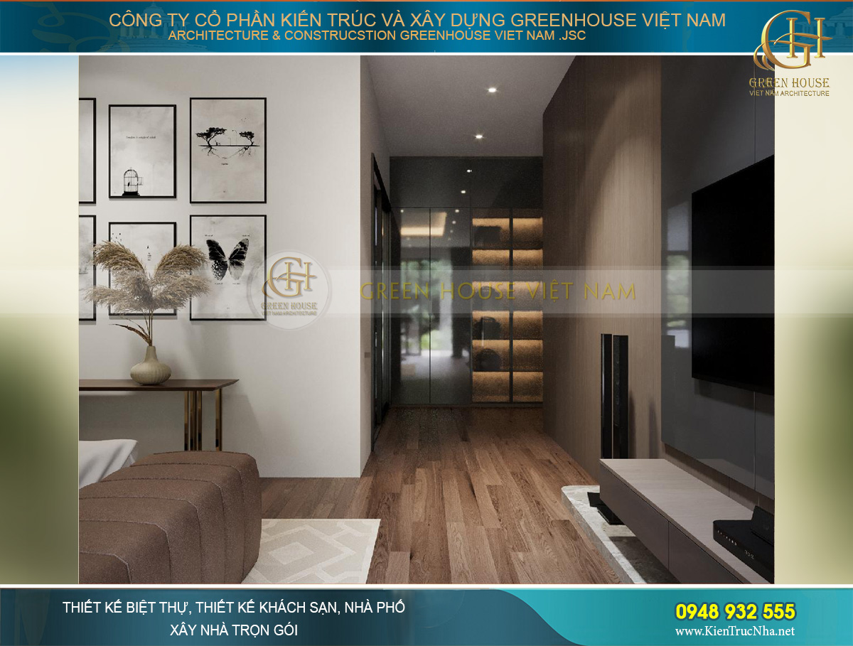 thiết kế nội thất biệt thự hiện đại 2 tầng 460M2