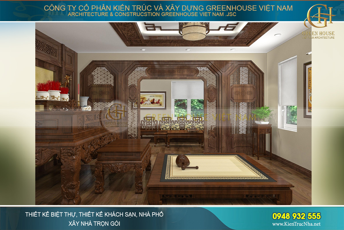 mẫu nội thất biệt thự hiện đại á đông