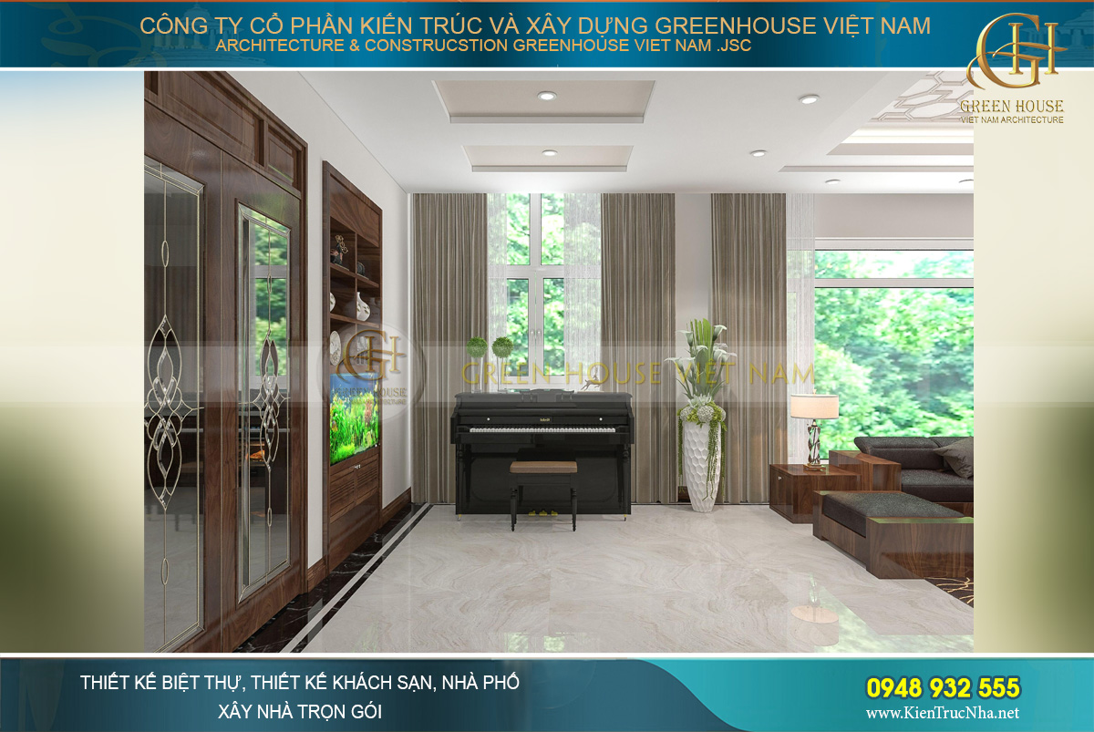 mẫu nội thất biệt thự hiện đại á đông