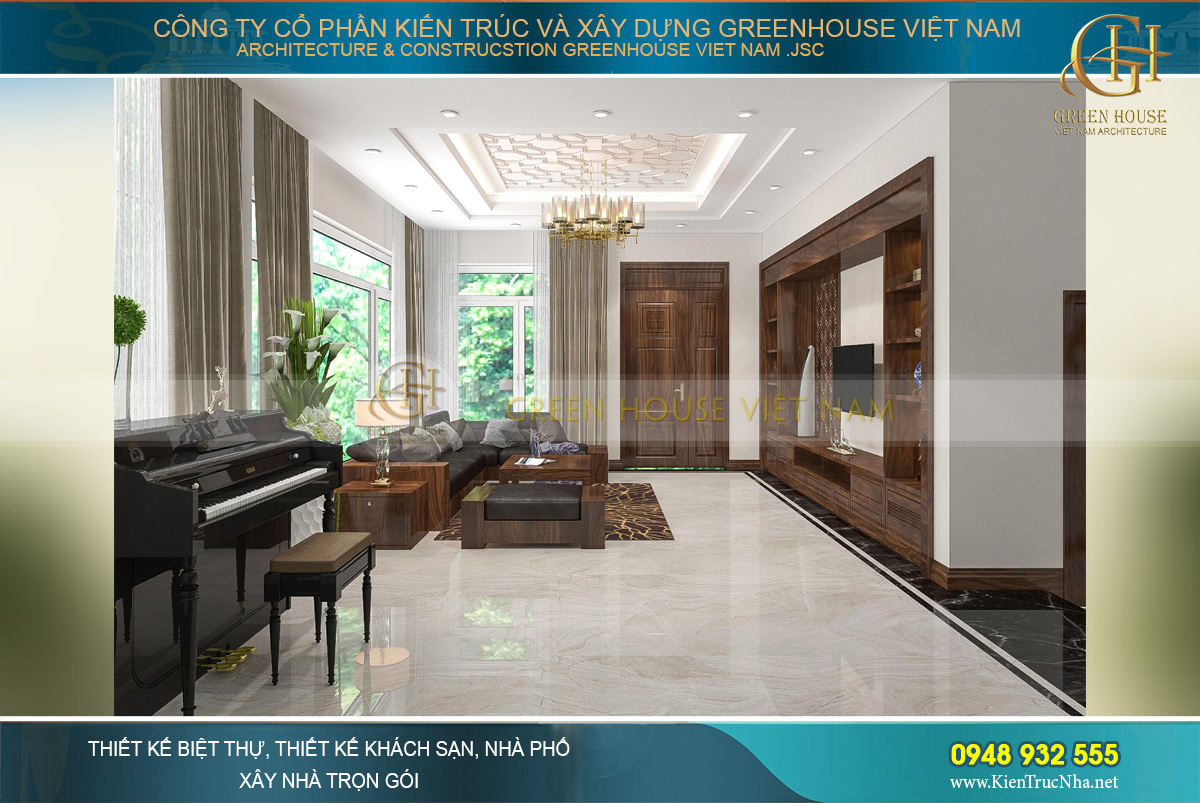 mẫu nội thất biệt thự hiện đại á đông