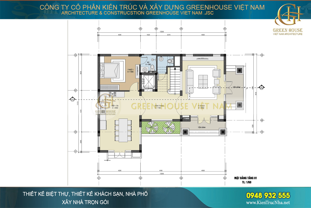 thiết kế nội thất biệt thự tân cổ điển 4 tầng