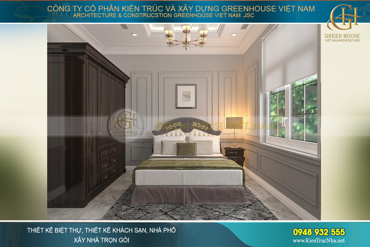 thiết kế nội thất biệt thự tân cổ điển 4 tầng