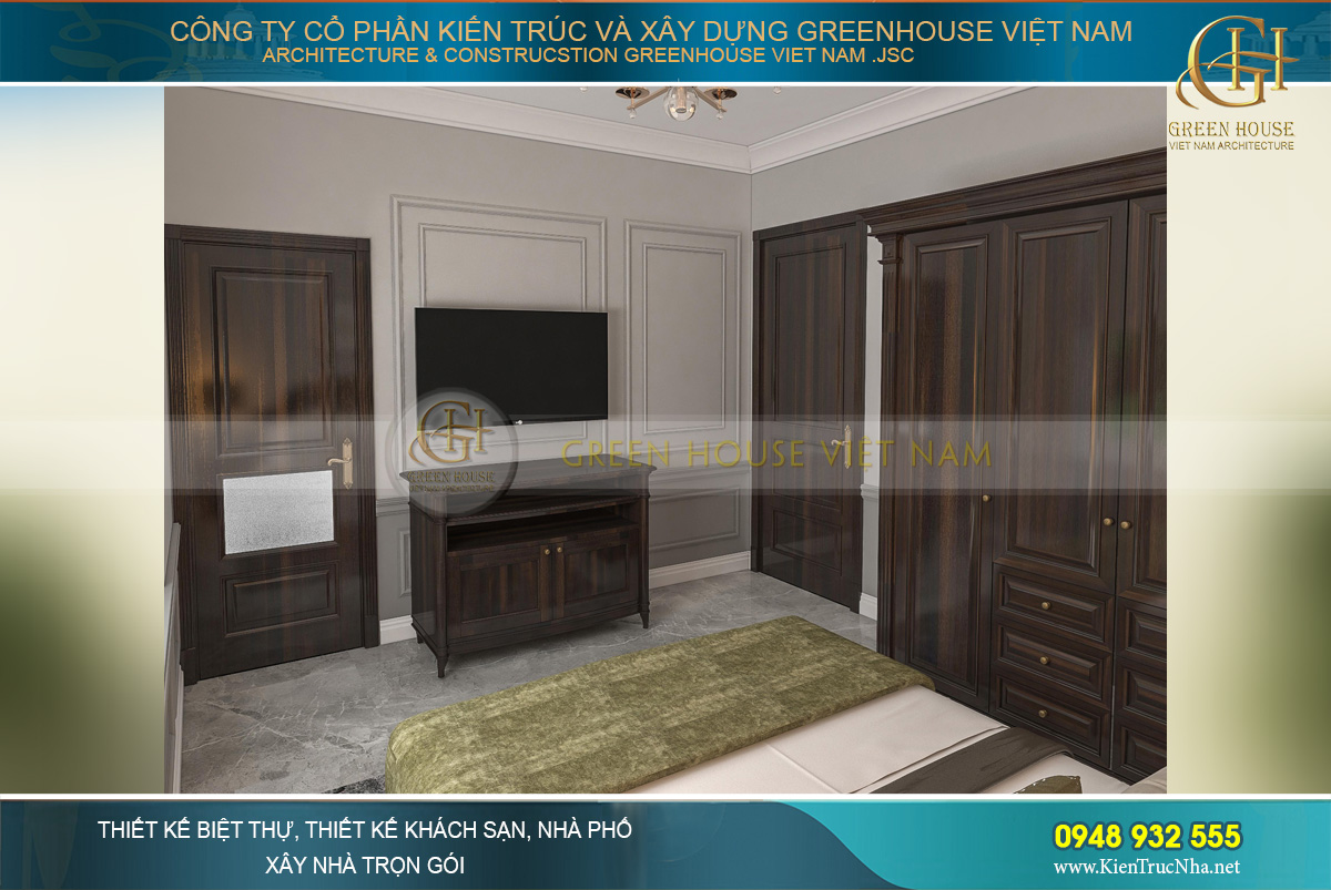 thiết kế nội thất biệt thự tân cổ điển 4 tầng