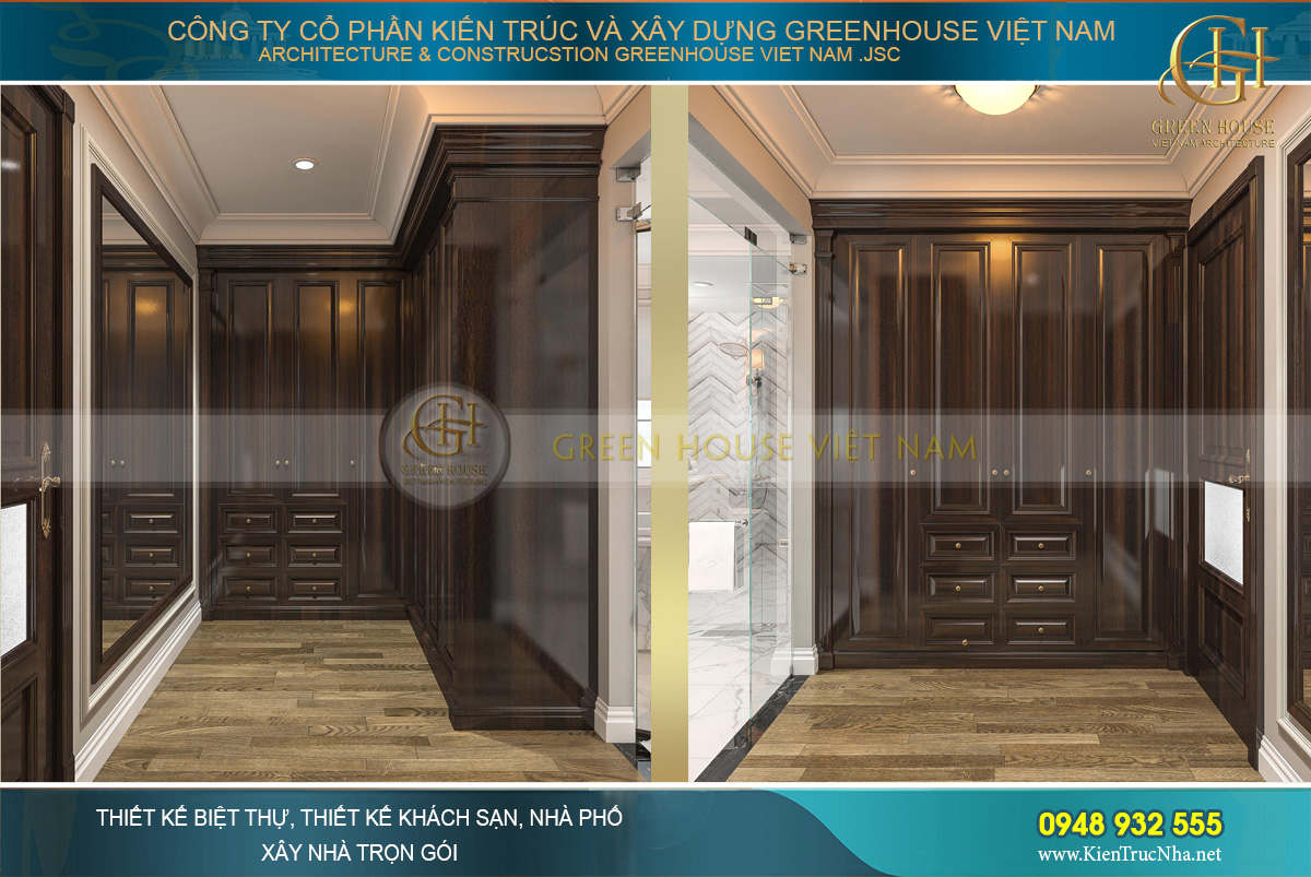 thiết kế nội thất biệt thự tân cổ điển 4 tầng