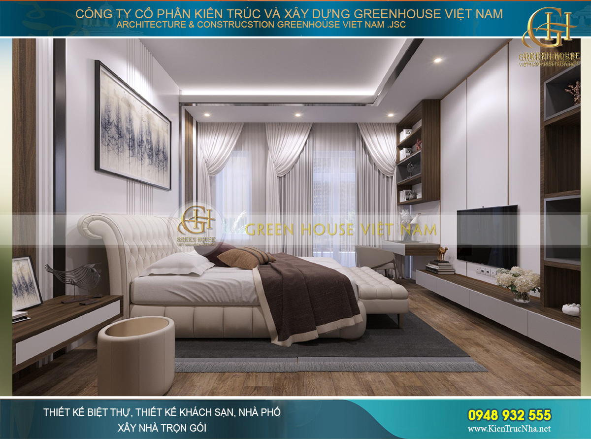 Thiết kế nội thất phòng khách hiện đại của nhà phố 4 tầng