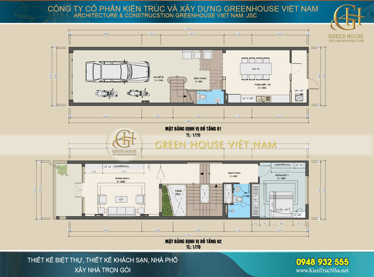 Thiết kế nội thất nhà phố hiện đại 4 tầng 80m2