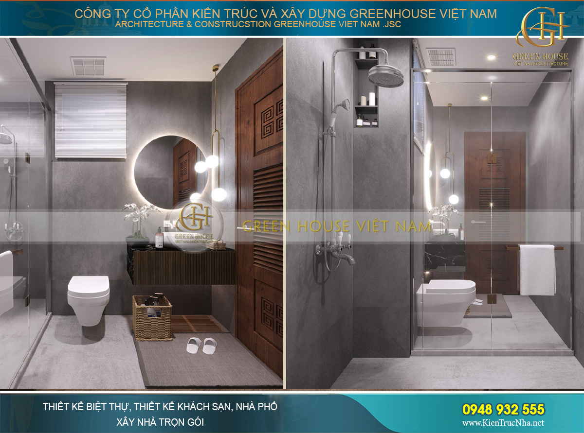 Thiết kế nội thất phòng khách hiện đại của nhà phố 4 tầng