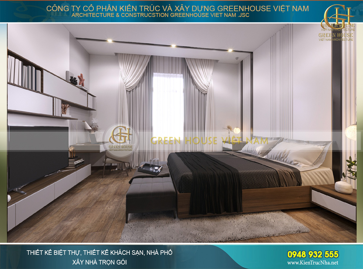 Thiết kế nội thất phòng khách hiện đại của nhà phố 4 tầng