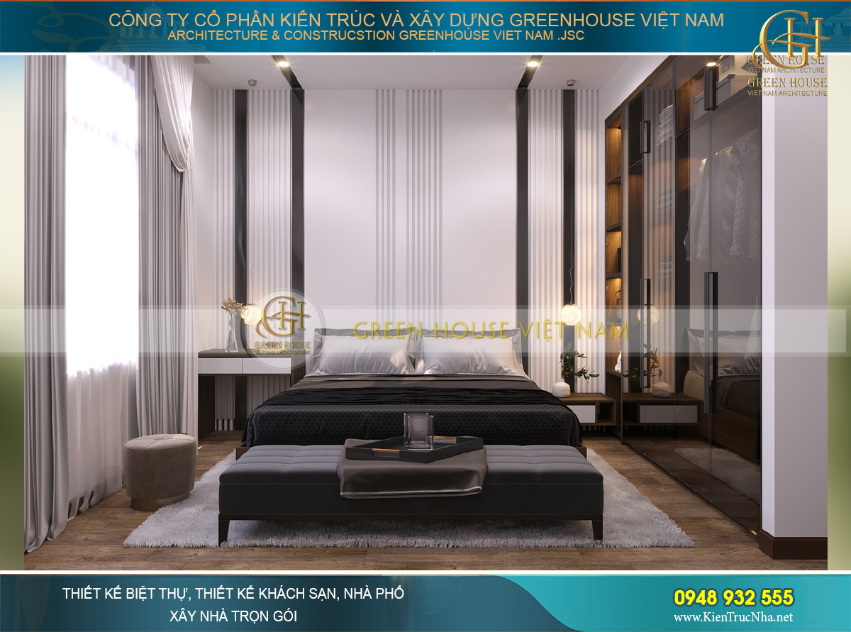 Thiết kế nội thất phòng khách hiện đại của nhà phố 4 tầng