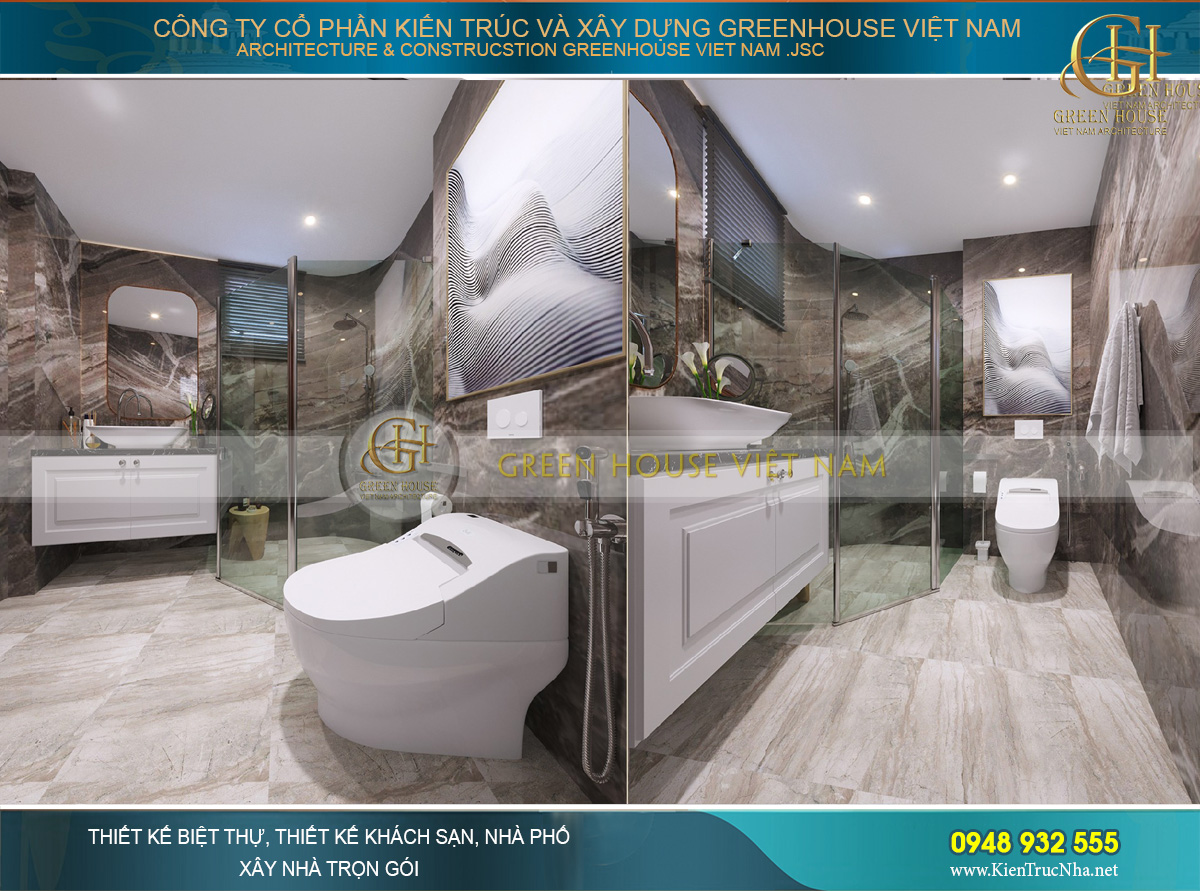 Thiết kế nội thất phòng khách hiện đại của nhà phố 4 tầng