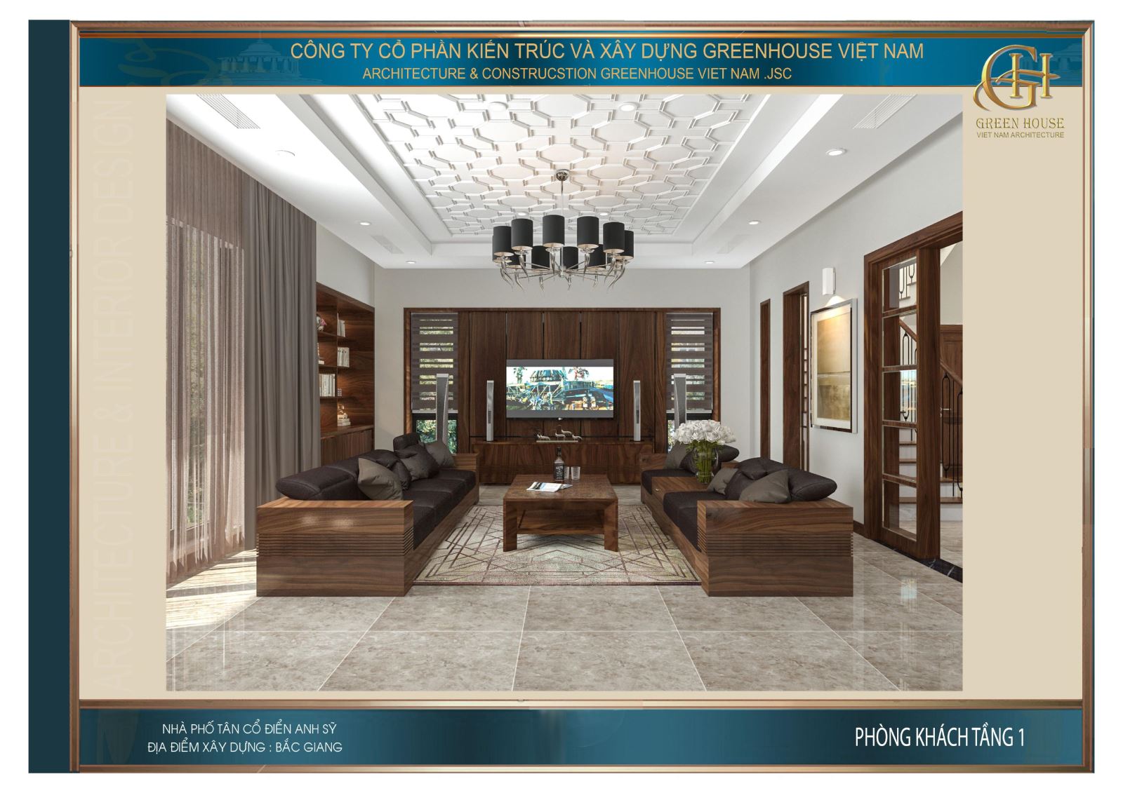 Phòng khách sở hữu diện tích rộng, thông thoáng nhờ cách bố trí khoa học, tinh tế